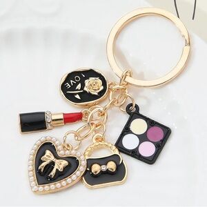 Gold and Black Charm Keychain